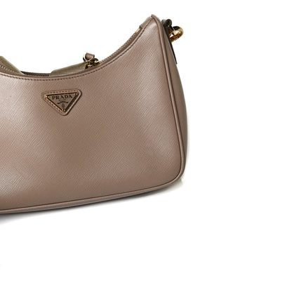 Prada Saffiano Re-Edition 2005 Shoulder Bag Cammeo Beige 14 of 18