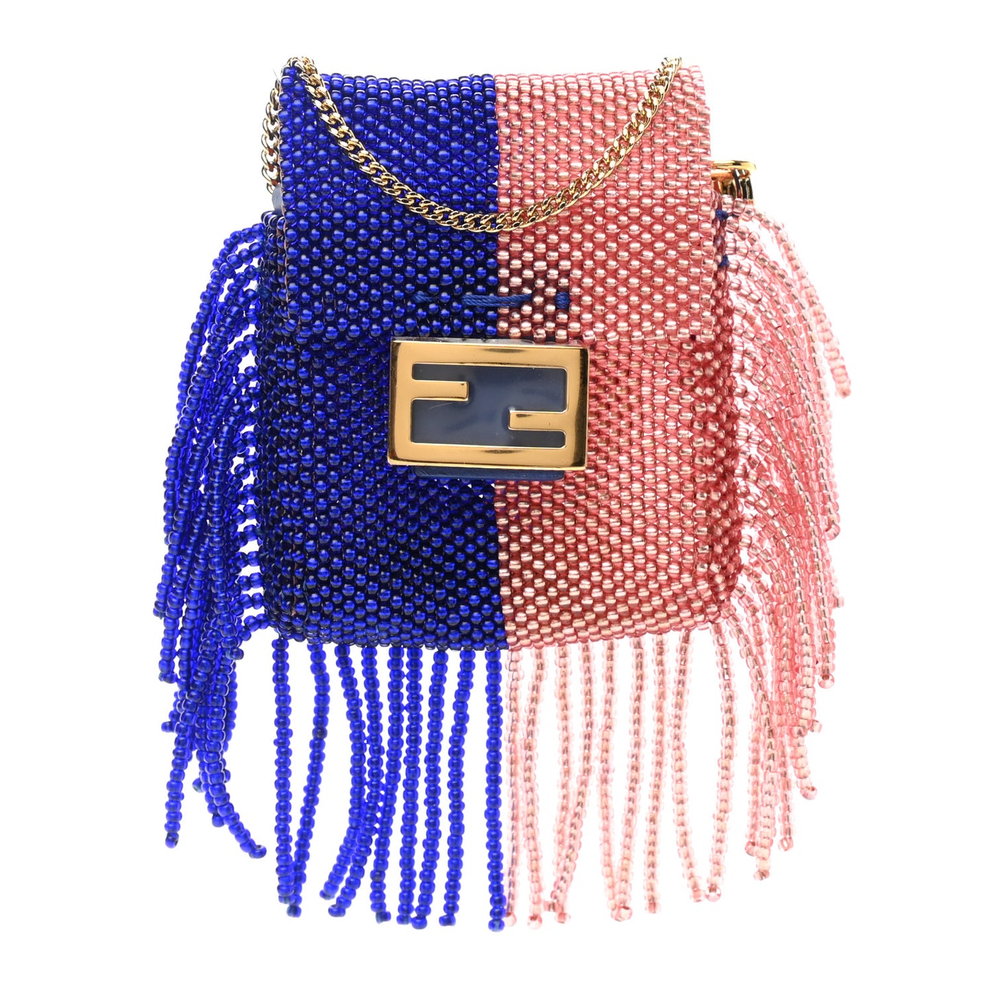 Glass Beaded Mini Pico Baguette Charm Blue Salmone