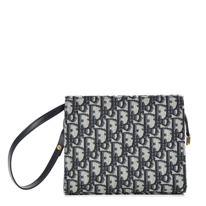 Christian Dior Oblique Zipped Pouch Clutch Blue 1 of 8