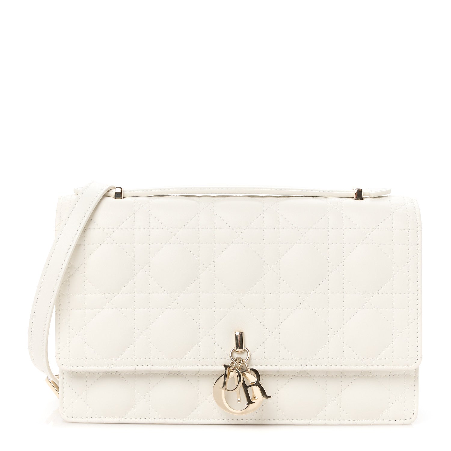 Christian Dior Lambskin Cannage My Dior Top Handle Bag White 1 of 11