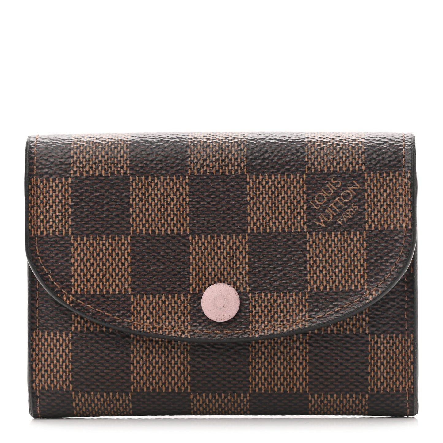 Damier Ebene Rosalie Coin Purse Rose Ballerine