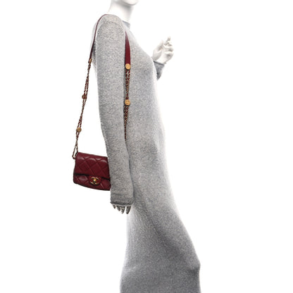 Chanel Caviar Quilted Mini Twist Your Buttons Flap Burgundy 2 of 11