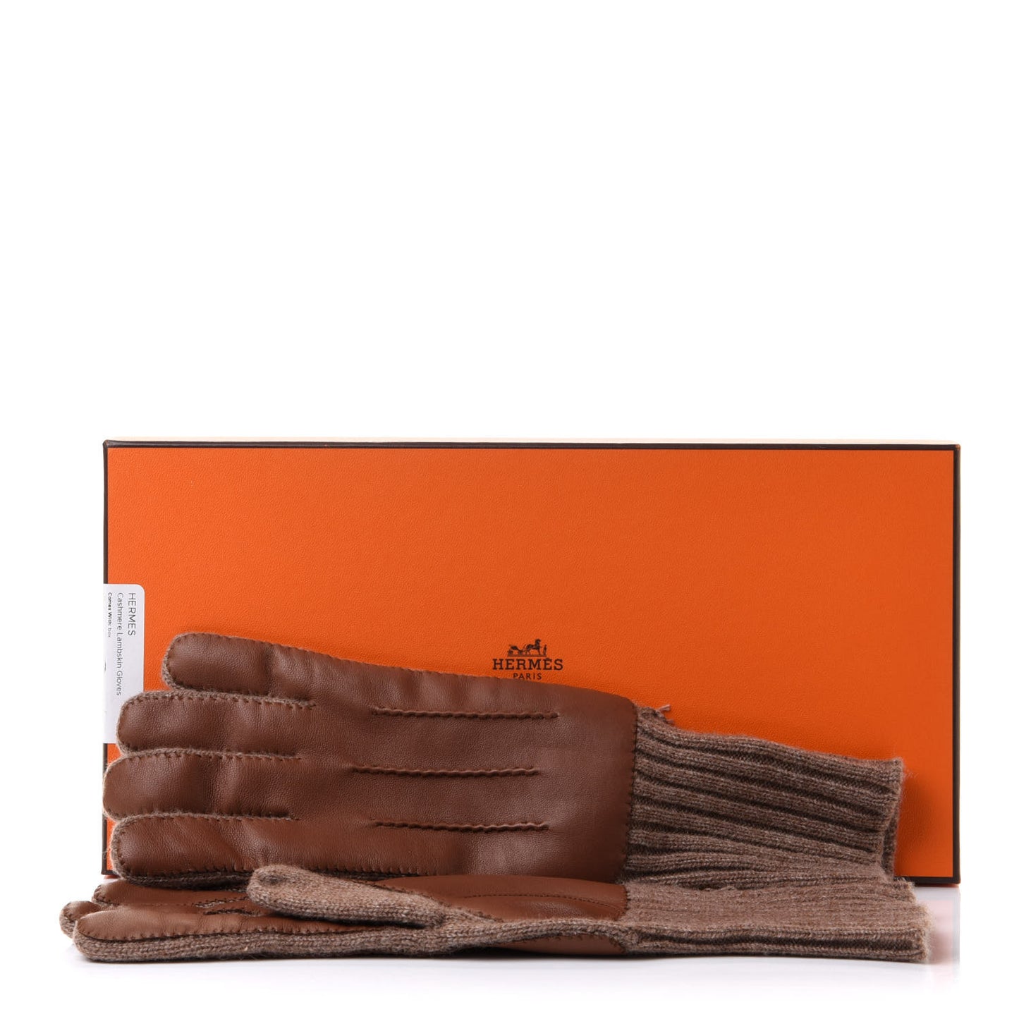 Cashmere Lambskin Knit Gloves M Brown