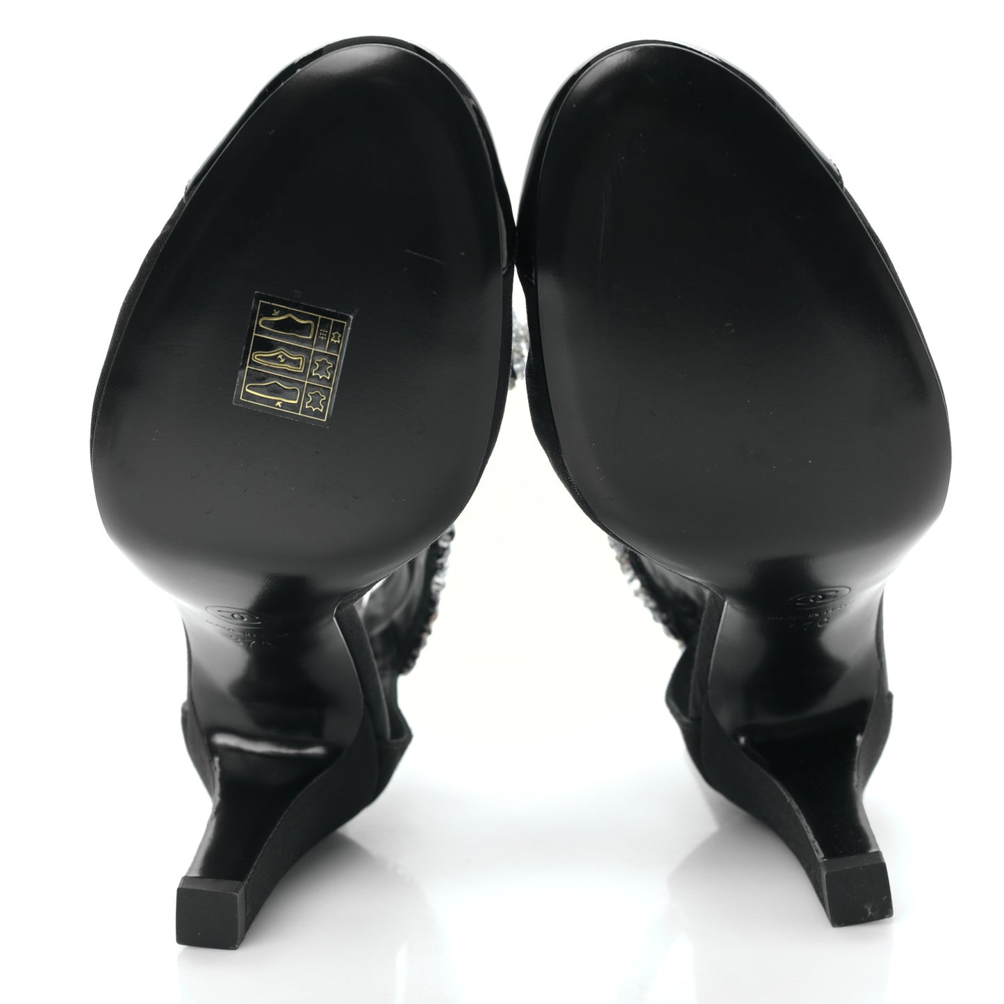 Crosgrain Patent Cap Toe Bow Crystal Pumps 37 Black