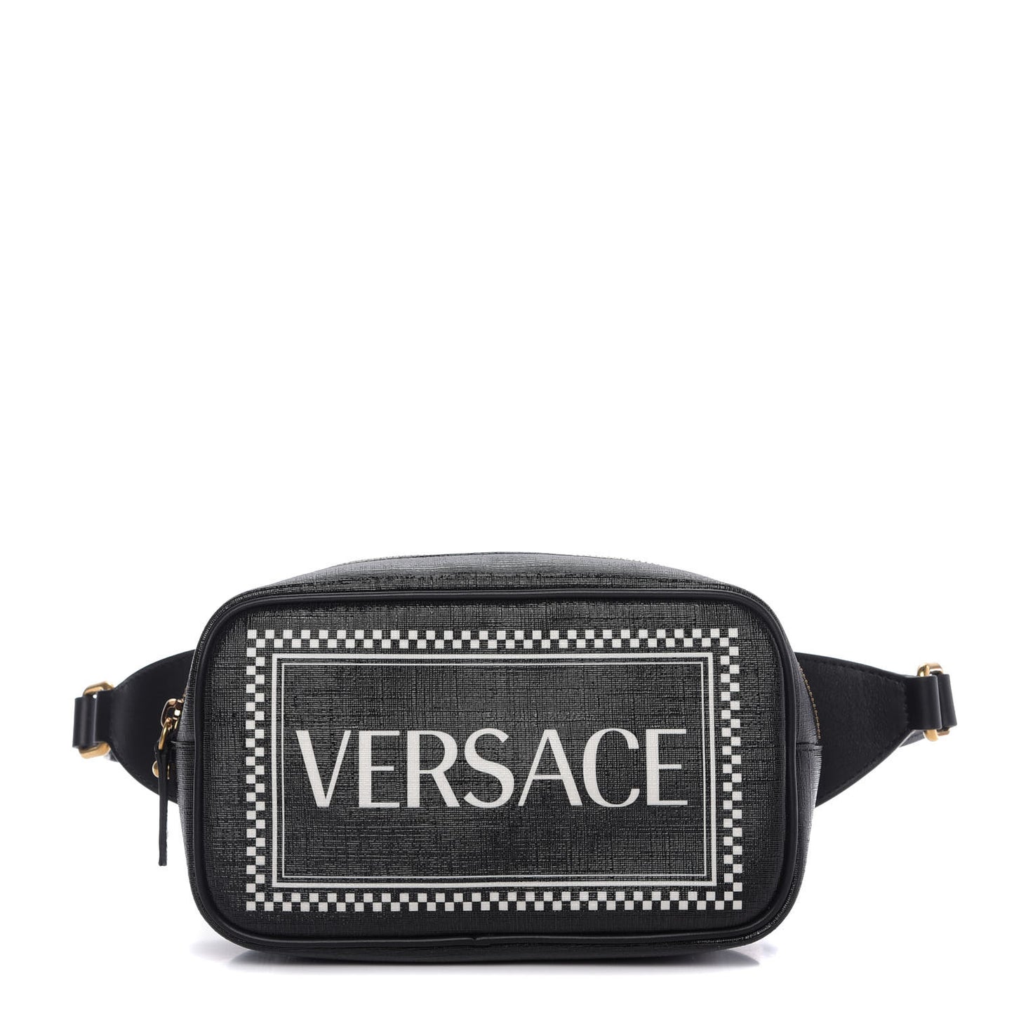 Grained Calfskin 90's Logo Belt Bag Black