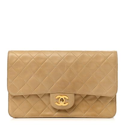 Chanel Lambskin Quilted Single Chain Flap Beige 1 of 10