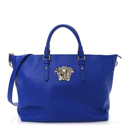 Versace Vitello Medusa Tote Blue 1 of 9