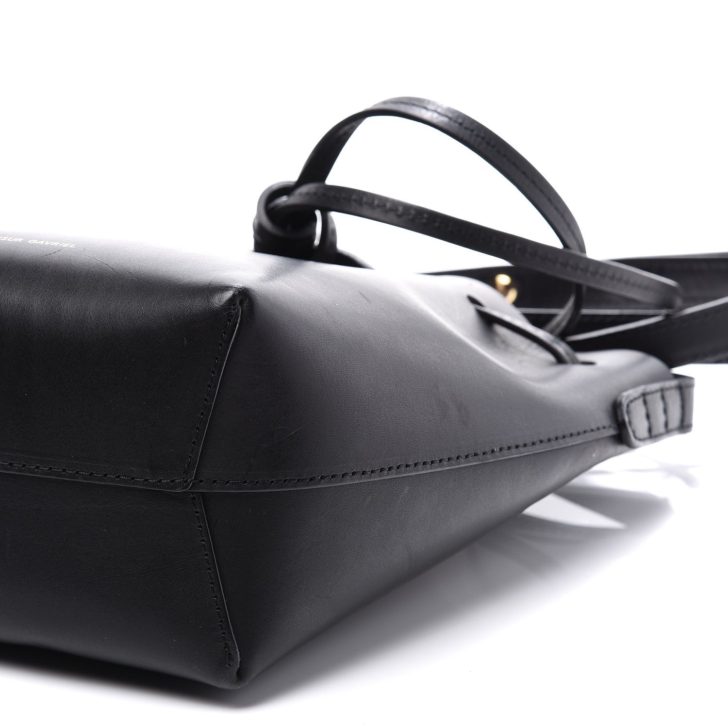 Mansur Gavriel Calfskin Mini Bucket Bag Black Flamma 7 of 9