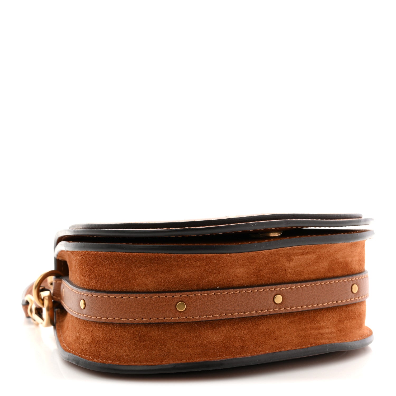 Chloe Calfskin Suede Medium Nile Bracelet Bag Caramel 4 of 11