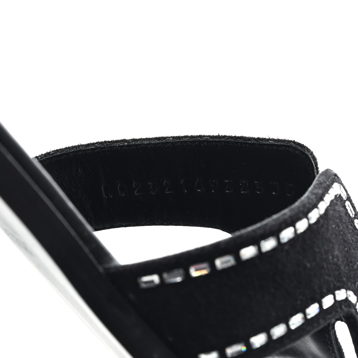 Hermes Suede Goatskin Crystal Embellished Oran Sandals 38 Black 9 of 9
