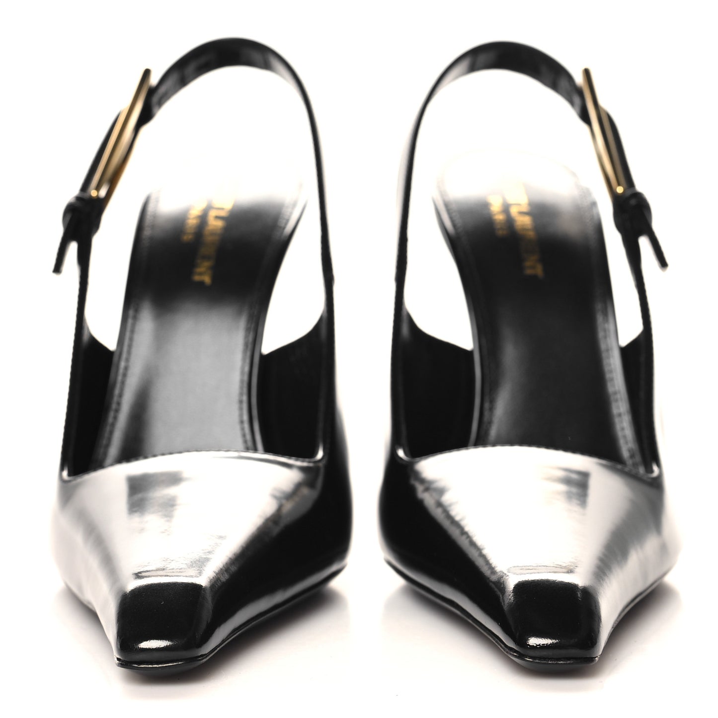 Glazed Calfskin Lee Slingback Pumps 38.5 Black