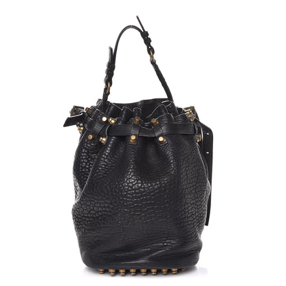 Alexander Wang Pebbled Lambskin Diego Bucket Bag Black Antique Brass Hardware 1 of 10