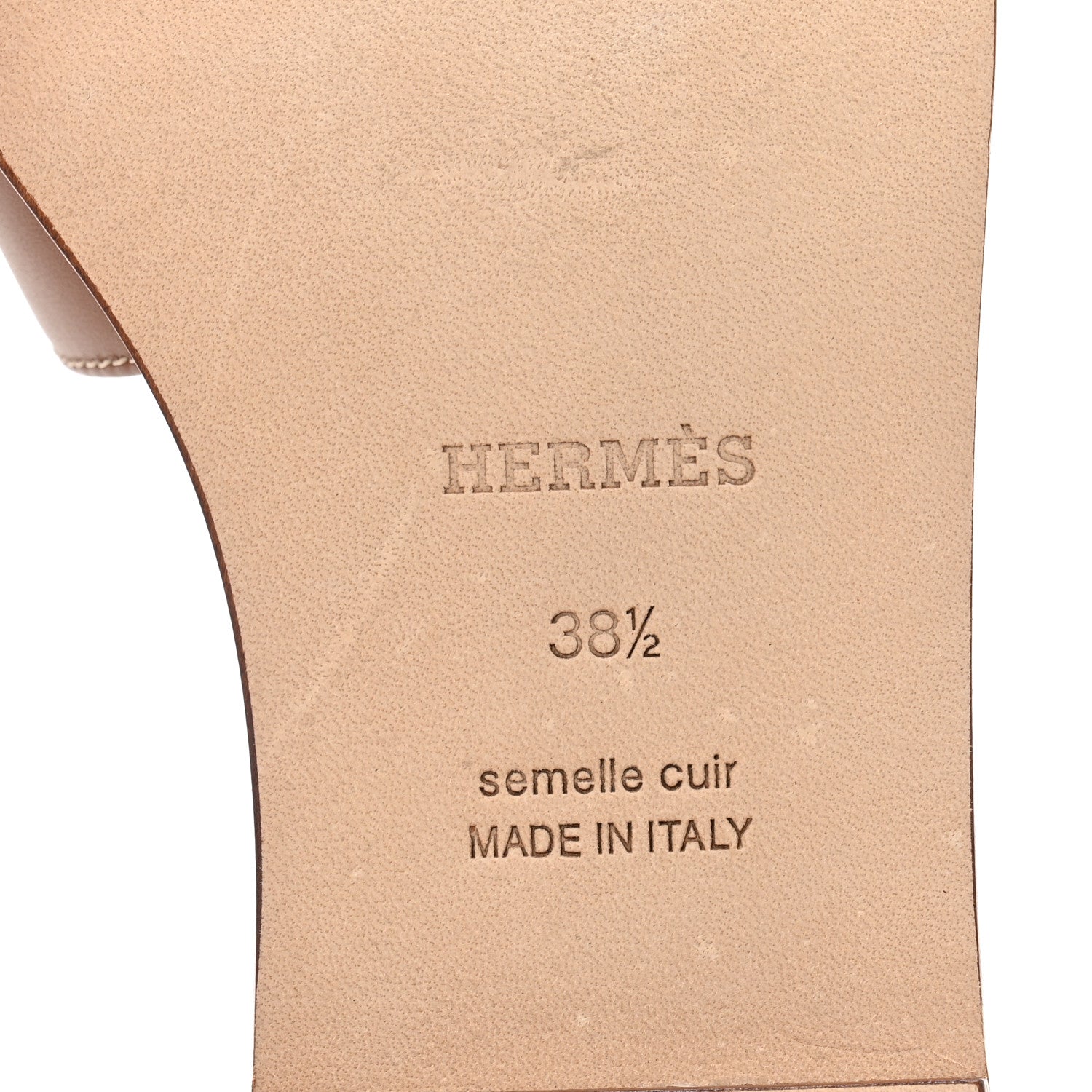 Hermes Box Calfskin Oran Sandals 38.5 Gold 7 of 10