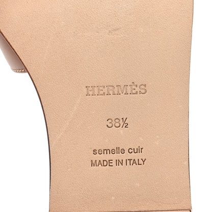 Hermes Box Calfskin Oran Sandals 38.5 Gold 7 of 10