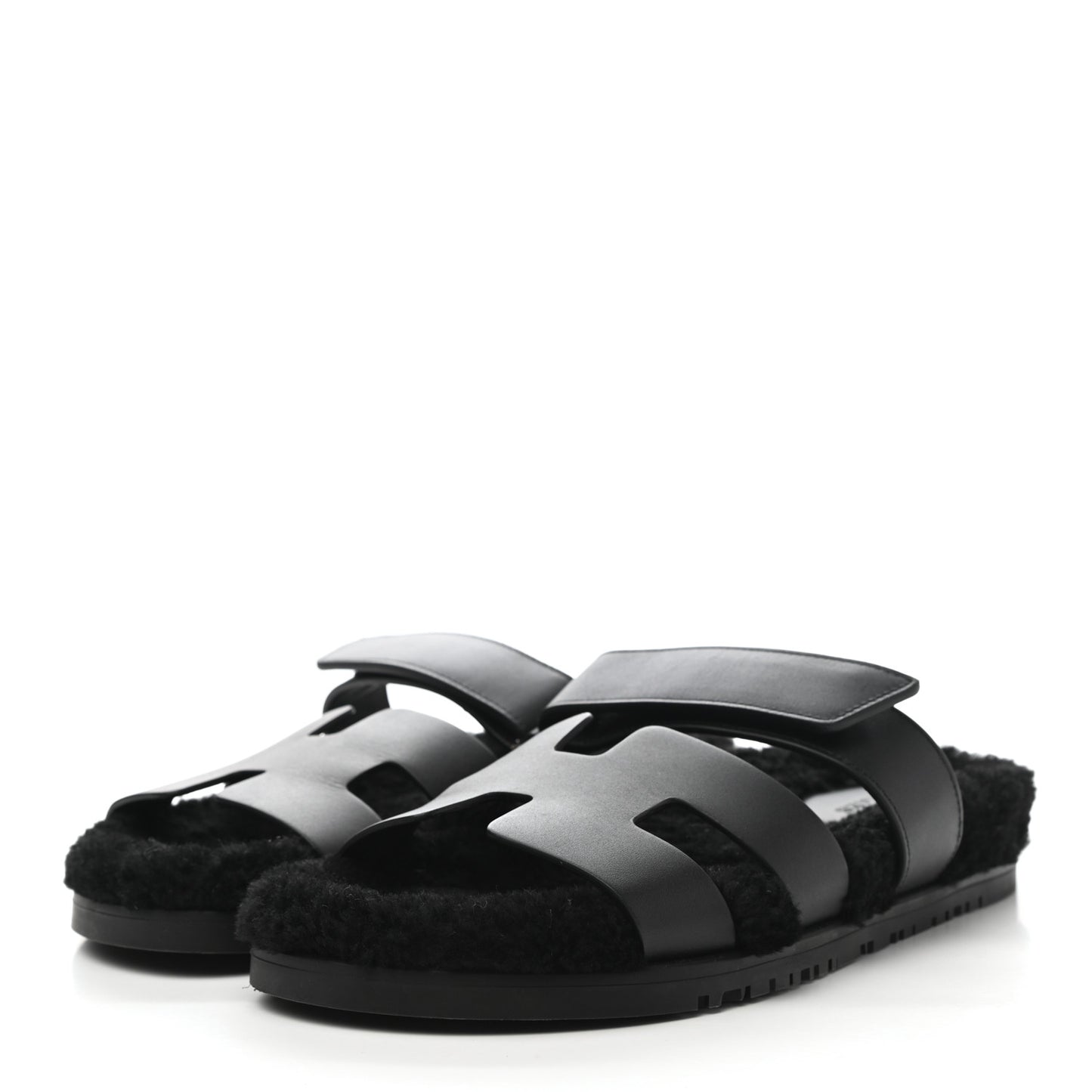 Calfskin Woolskin Womens Chypre Sandals 39 Black
