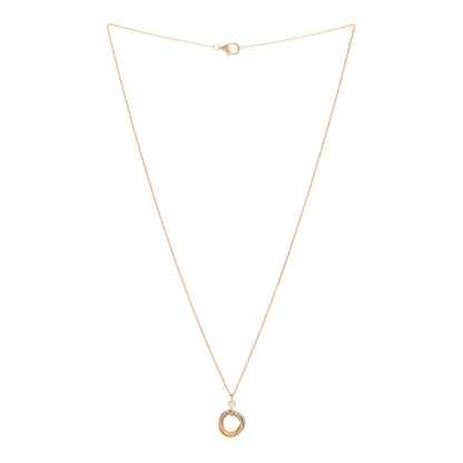 Cartier 18K Pink Yellow White Gold Diamond Trinity Pendant Necklace 2 of 3