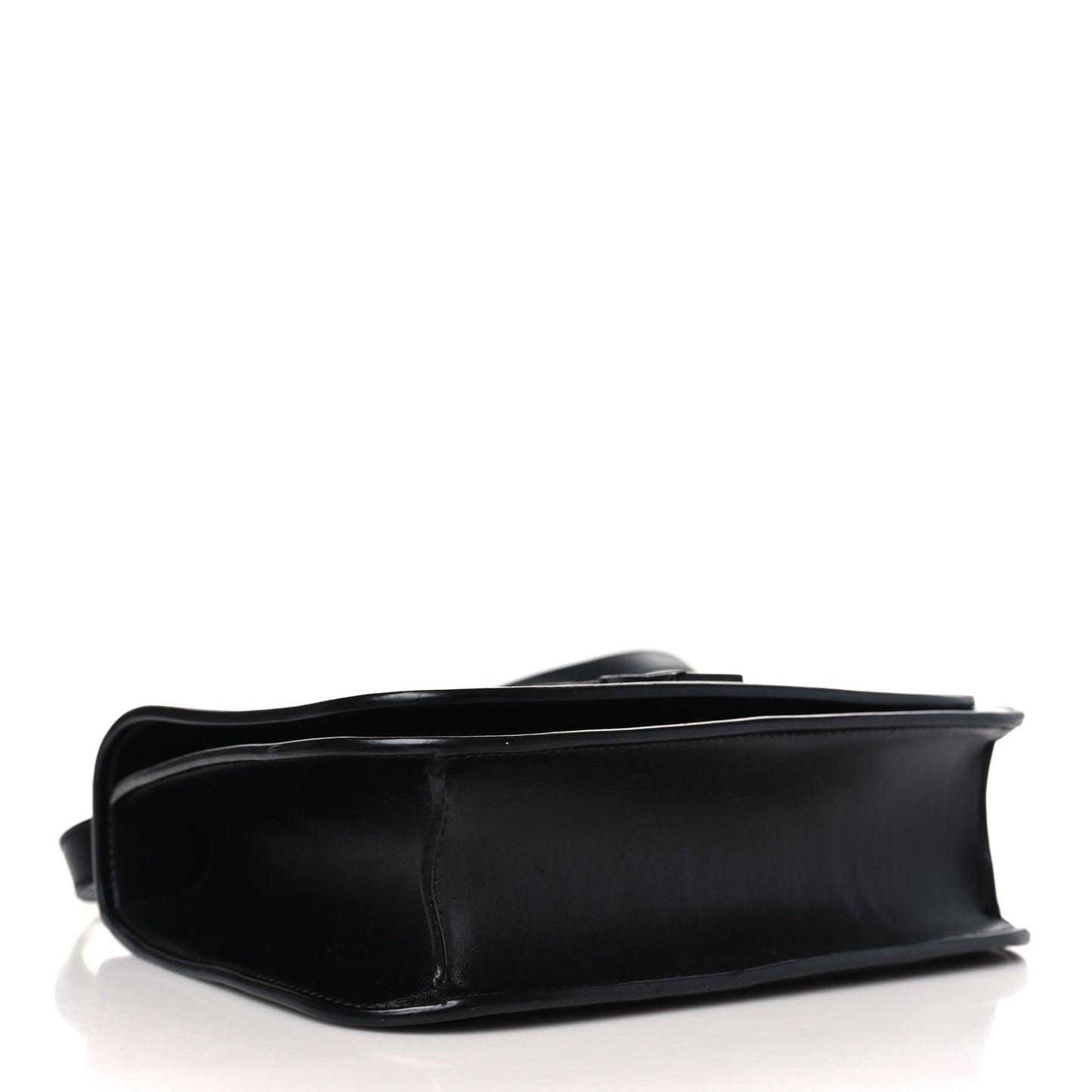 Smooth Calfskin Small Spontini Saddle Bag Black