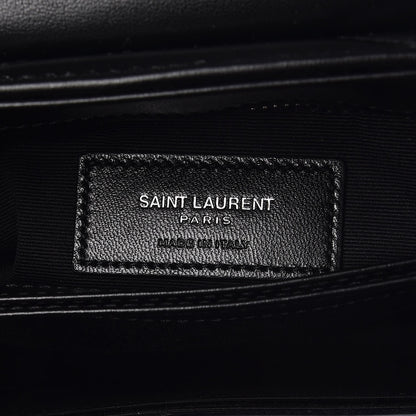 Saint Laurent Calfskin Y Quilted Monogram Toy Loulou Crossbody Bag Black 7 of 9