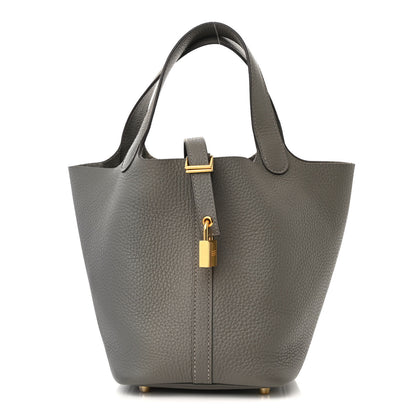 Hermes Taurillon Clemence Picotin Lock 18 PM Gris Meyer 1 of 10