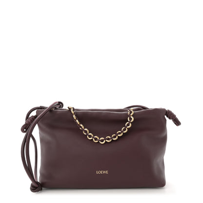 Loewe Mellow Nappa Medium Donut Chain Flamenco Knot Clutch Dark Burgundy 1 of 11