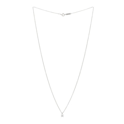 Tiffany Platinum Diamond .17ct Solitaire Pendant Necklace 3 of 4