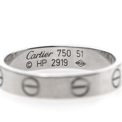 Cartier 18K White Gold 3.5mm LOVE Wedding Band Ring 51 5.75 4 of 4