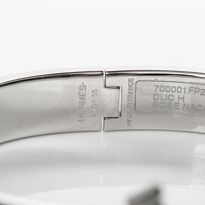 Hermes Enamel Narrow Clic Clac H Bracelet GM Rose Nacarat 5 of 5