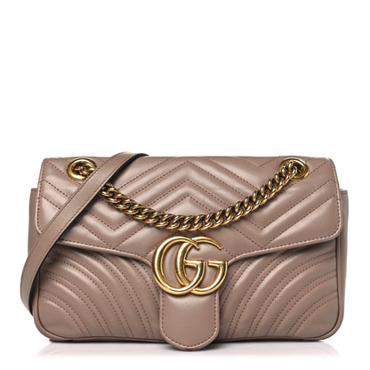 Gucci Calfskin Matelasse Small GG Marmont Shoulder Bag Porcelain Rose 1 of 11