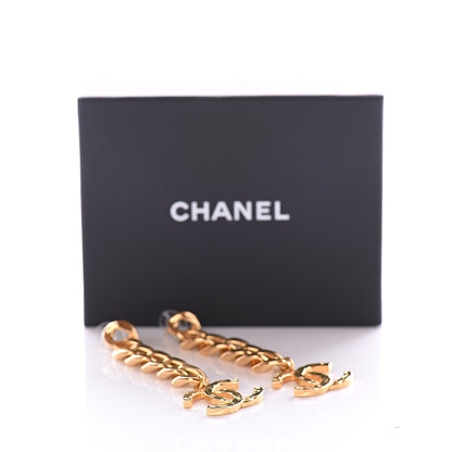 Chanel Metal CC Pick Drop Earrings Gold 5 of 5