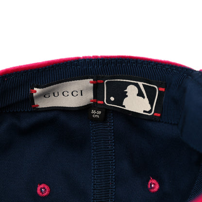 Gucci X MLB Velvet NY Yankees Baseball Hat 55-59 Pink 7 of 9