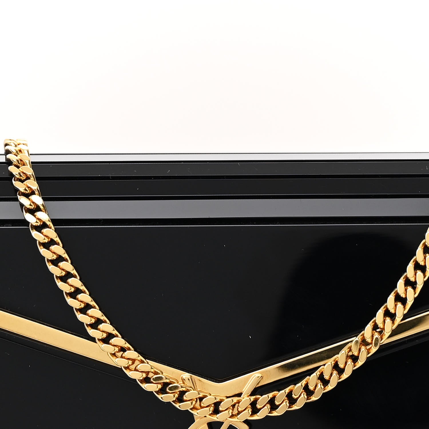 Saint Laurent Plexiglass Monogram Vicky Minaudiere Clutch Black 8 of 11