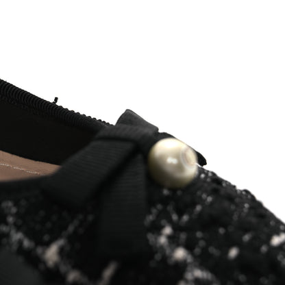 Christian Dior Tweed Ballet Flat 38.5 Black White 12 of 13