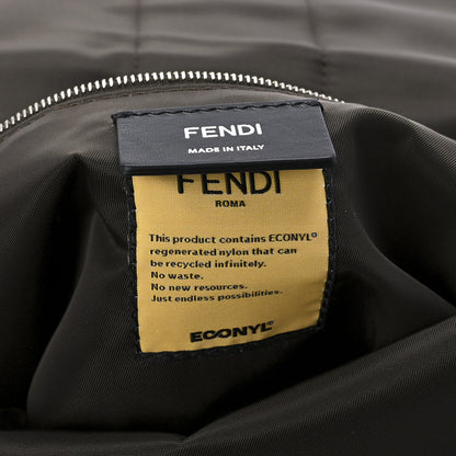 Fendi Econyl Nylon Cuoio Romano Monochrome Medium Baguette Messenger Bag Ebano 7 of 13