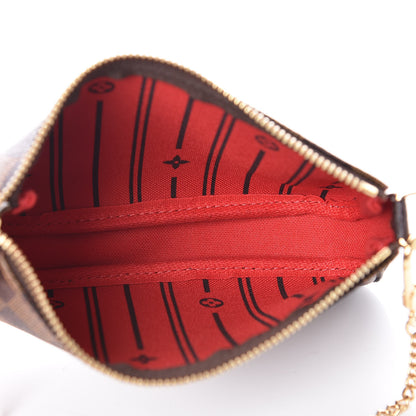 Louis Vuitton Damier Ebene Complice Trunks and Bags Mini Pochette Accessories Red 5 of 9