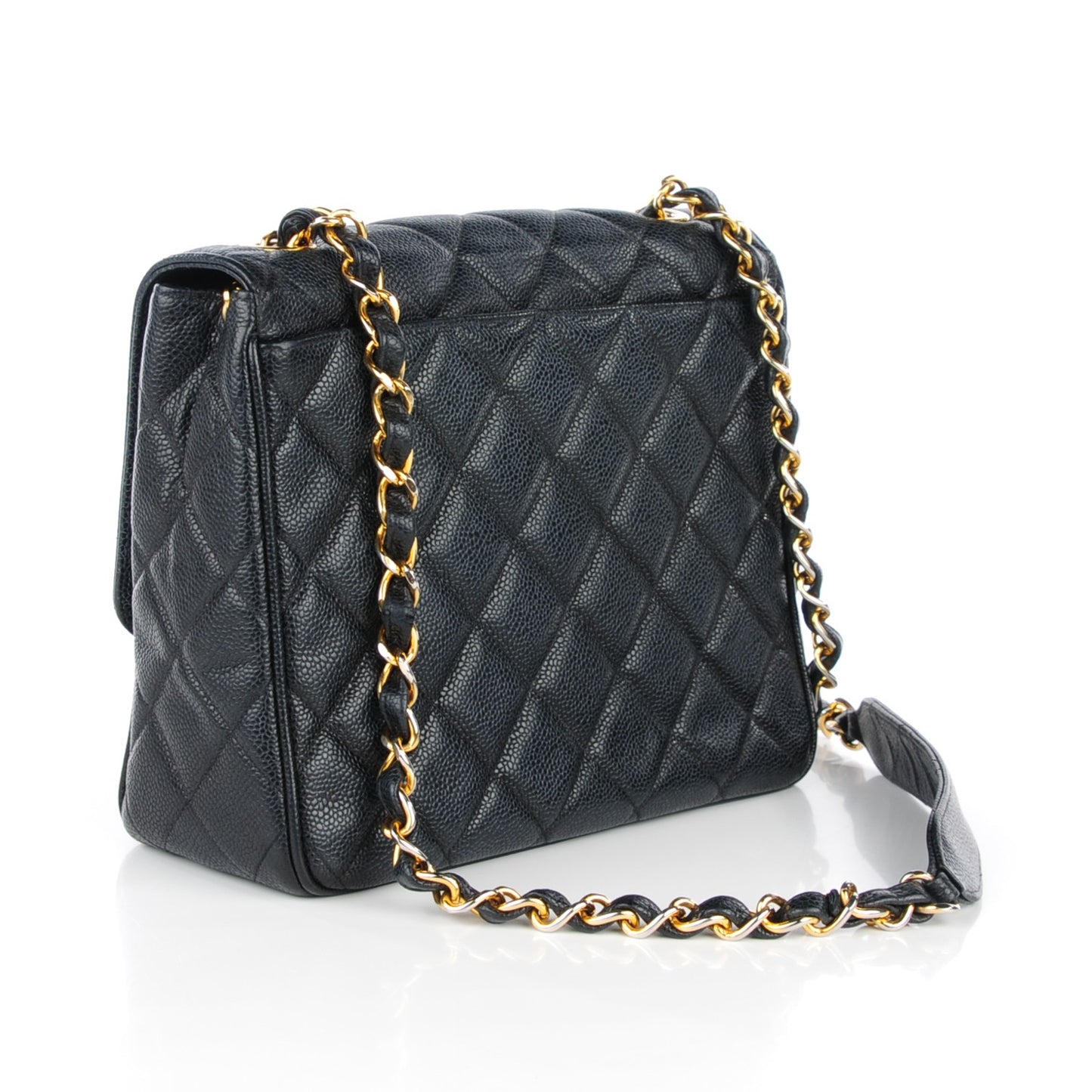 Caviar Quilted Medium Single Flap Black