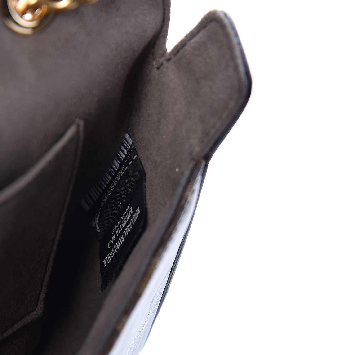 Fendi Glazed Fabric Vitello Century FF 1974 Stamp Patch Mini Double F Crossbody Bag Mogano Panna Black 8 of 9