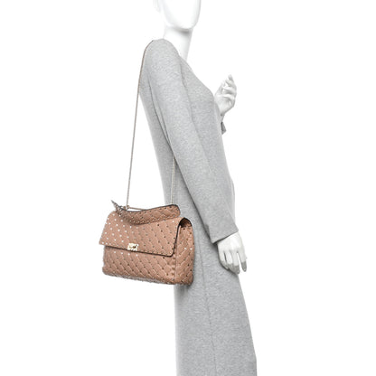 Valentino Garavani Nappa Large Rockstud Spike Shoulder Bag Poudre 2 of 9