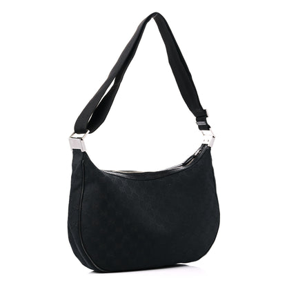 Gucci Monogram Medium Half Moon Hobo Black 3 of 13