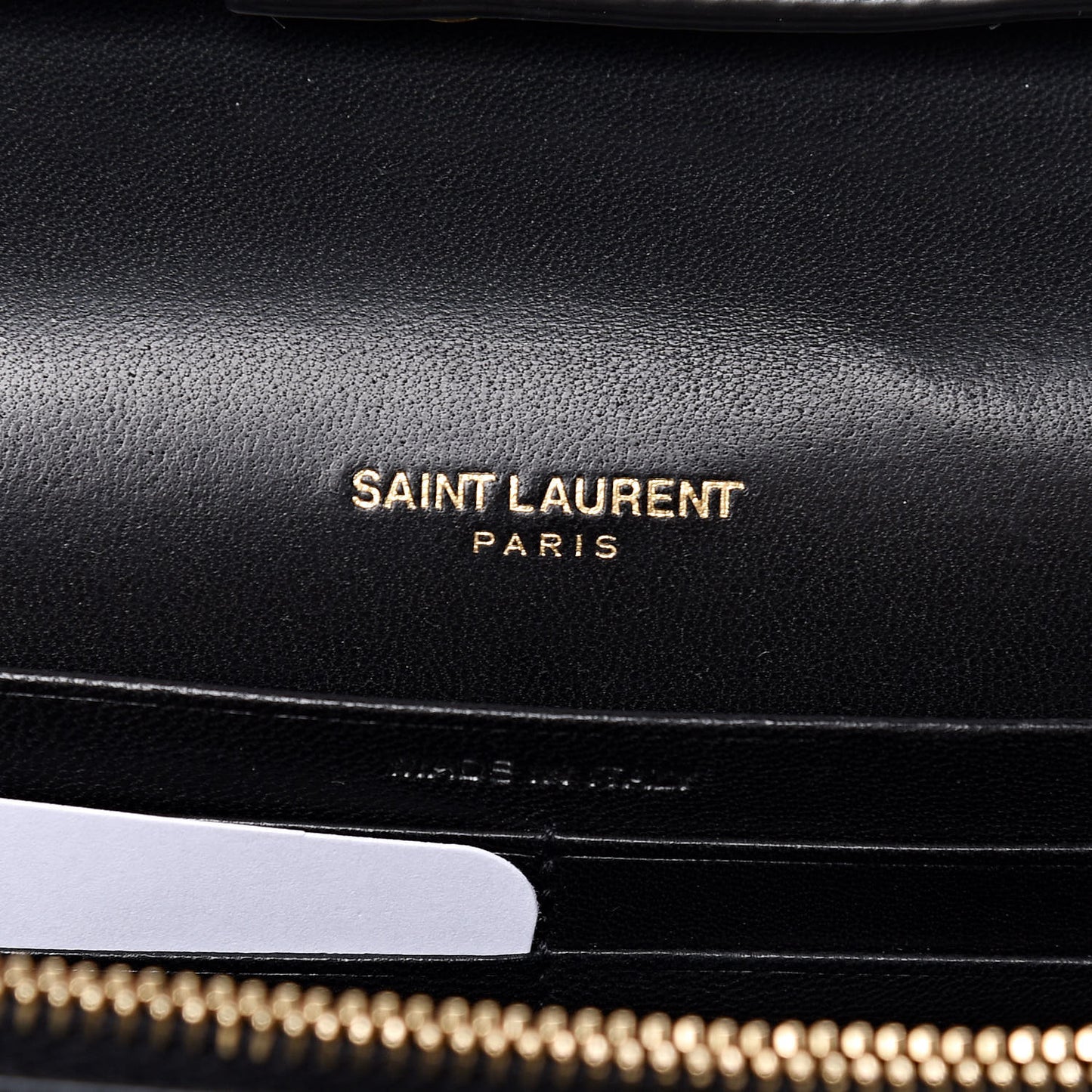 Lambskin Matelasse Chevron Monogram Sulpice Chain Wallet Black