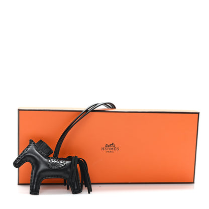 Hermes Milo Lambskin Matte Alligator Touch Grigri Rodeo Horse Bag Charm PM Black 4 of 4
