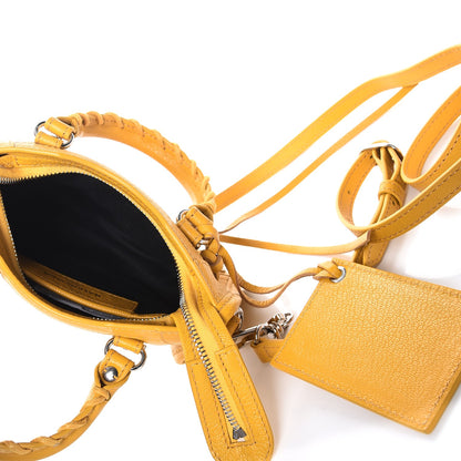 Balenciaga Chevre Silver Metallic Edge Hardware Nano City Jaune Epi 5 of 8
