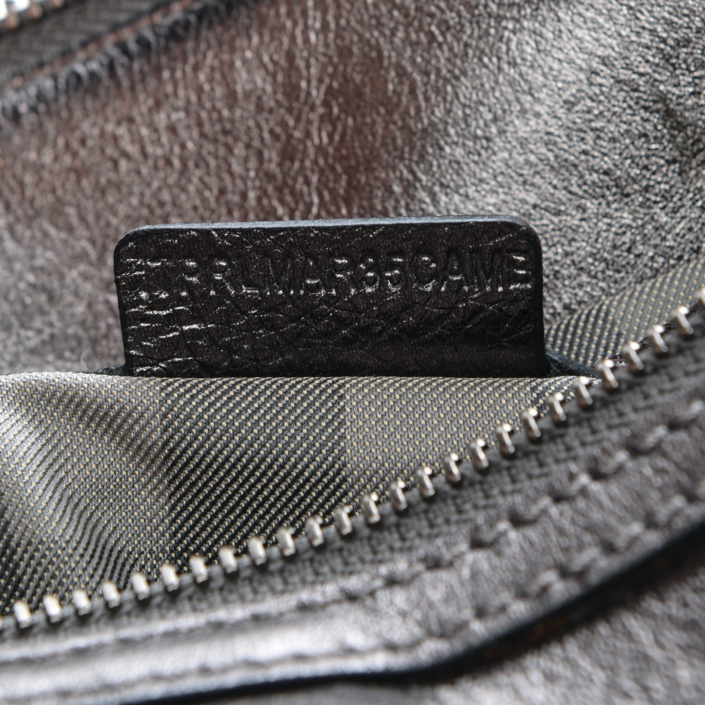Metallic Calfskin Small Pilgrim Bowling Bag Anthracite