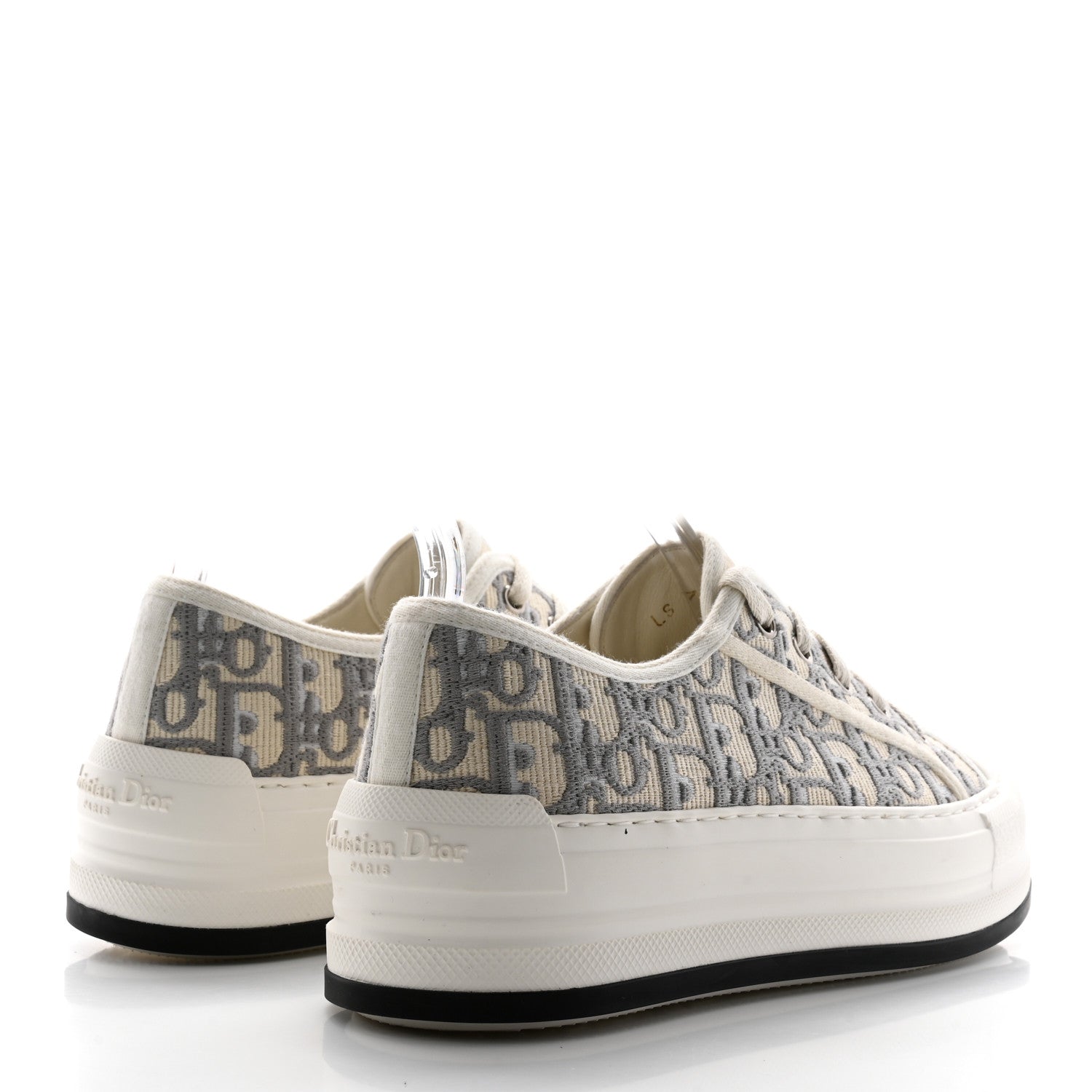 Christian Dior Canvas Oblique Canvas Oblique Walk'N'Dior Platform Sneakers 37 Grey Stone 4 of 9