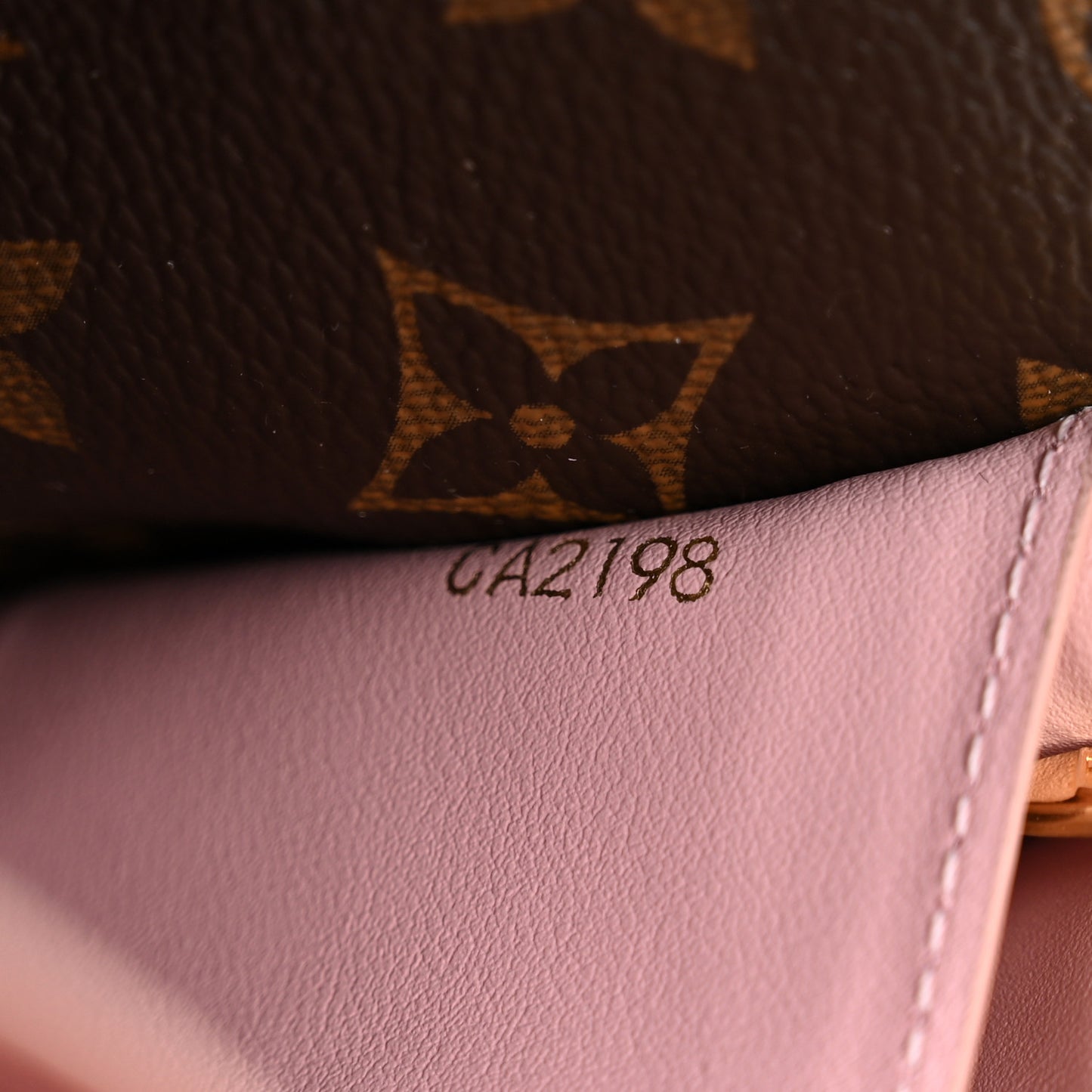 Patent Calfskin Monogram Cherrywood Chain Wallet Rose Ballerine