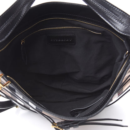 Burberry House Check Bridle Calfskin Small Dutton Hobo Black 5 of 10