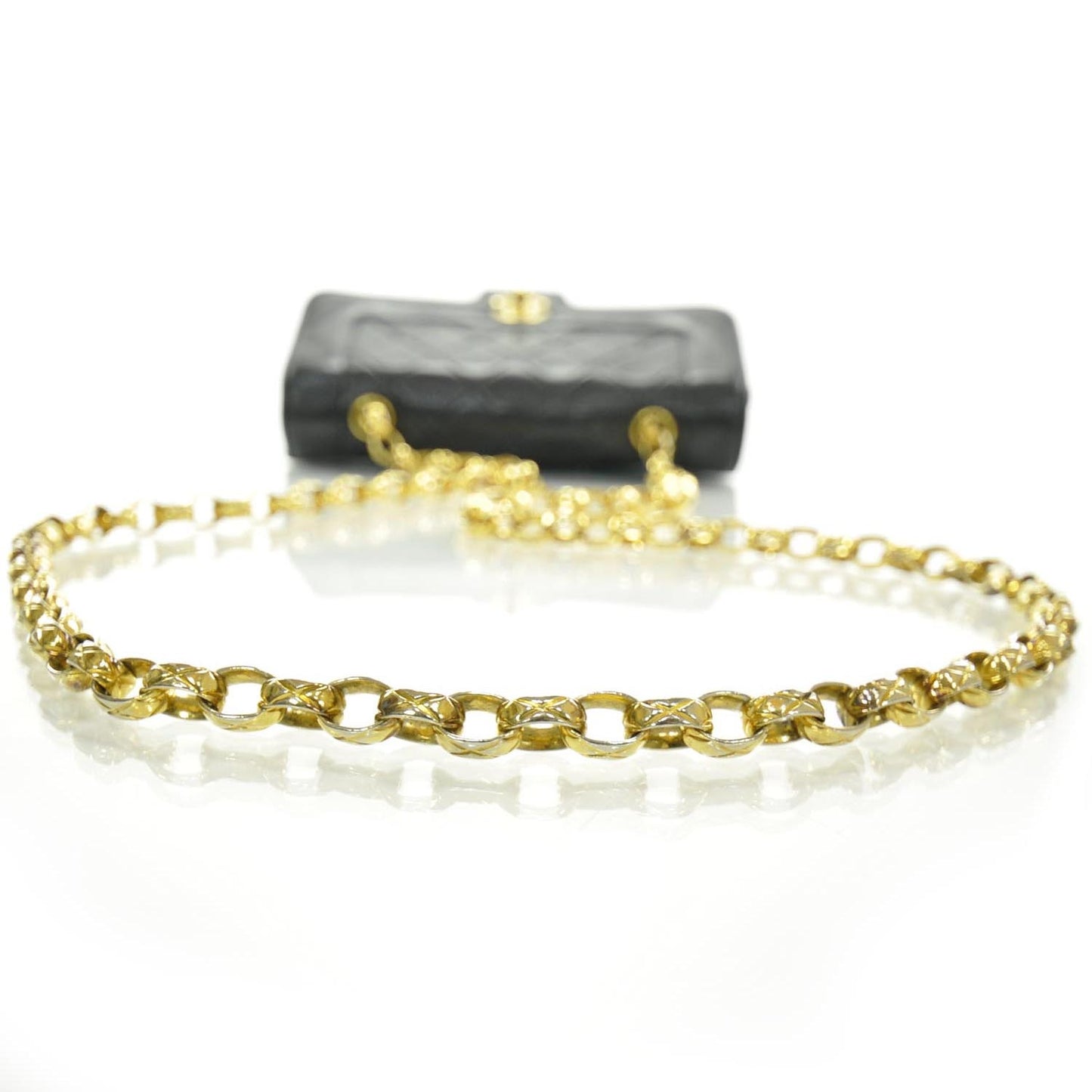 Lambskin Mini Flap Navy GHW