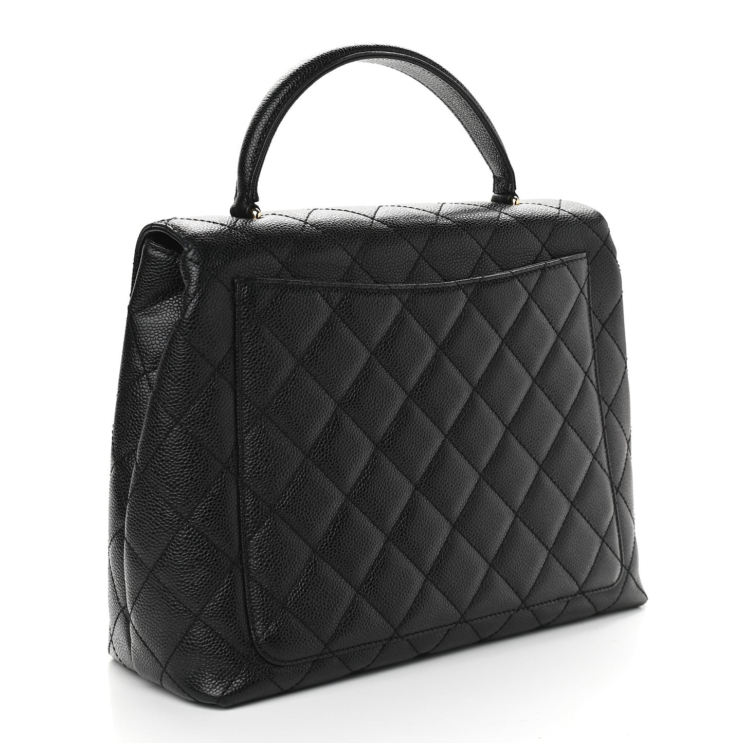 Caviar Quilted Jumbo Kelly Flap Black