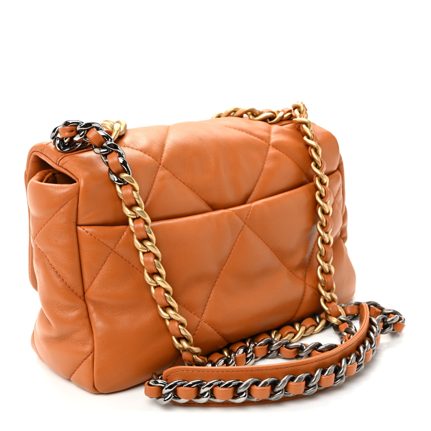 Chanel Lambskin Quilted Medium Chanel 19 Flap Light Brown 3 of 10