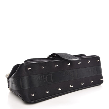 Christian Dior Silk Jersey Crystal Hardcore Clutch Black 4 of 13