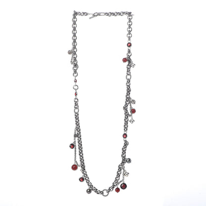 David Yurman Sterling Silver 18K Yellow Gold Garnet Carnelian Pearl Labradorite Moonstone Cable Charms Necklace 3 of 8